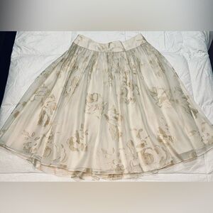 Vint. Carmen Marc Valvo Signature 100% Silk Champagne Satin Skirt Whimsygoth